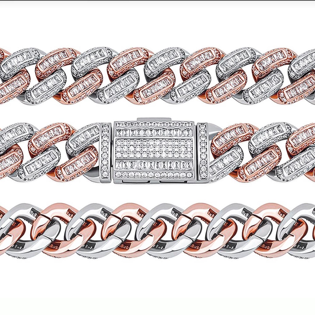 Baguette Round Style Cuban Link Chain