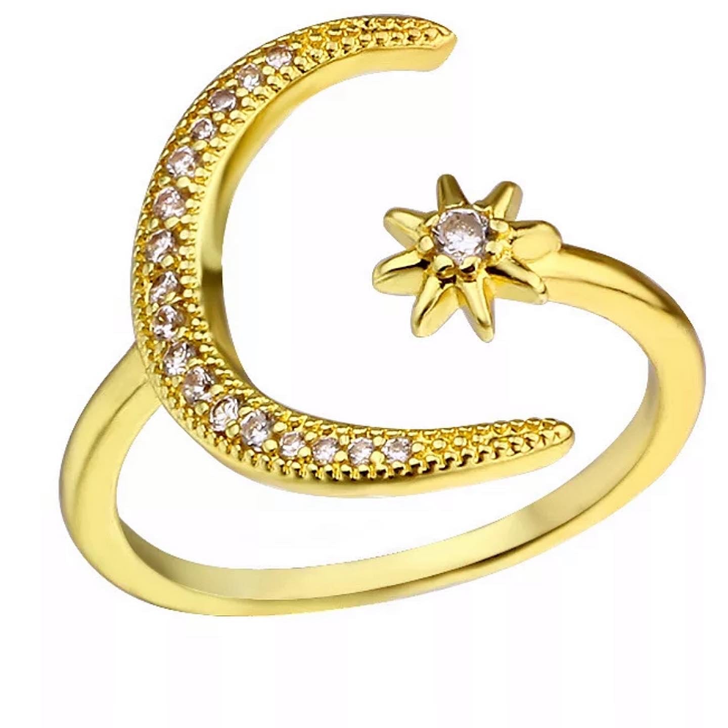 Crescent Moon & Star Rings