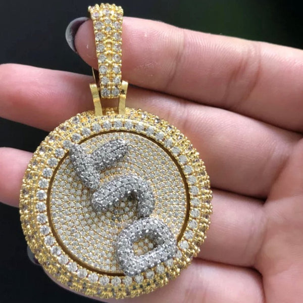 Custom Spinning Letter Pendant
