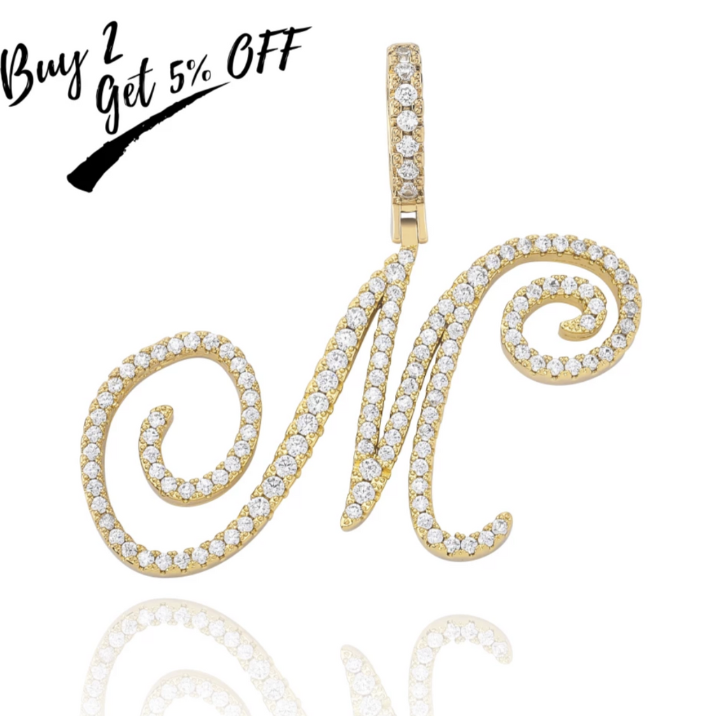 Swirly Cursive Single Letters Pendant