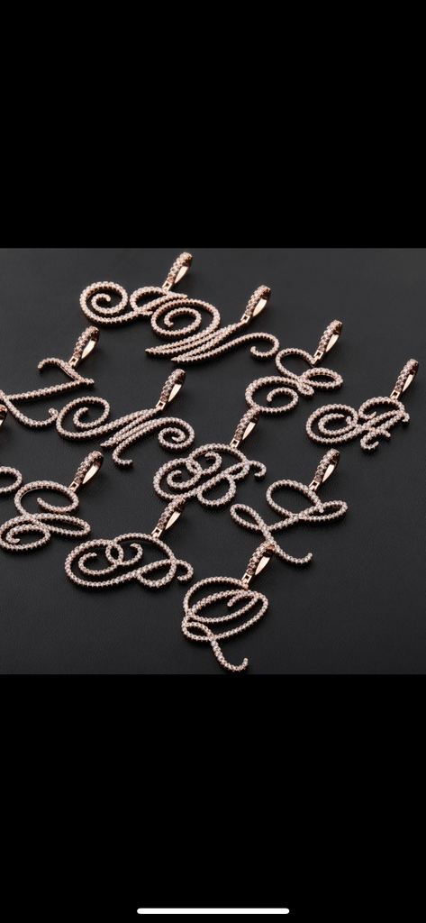 Swirly Cursive Single Letters Pendant