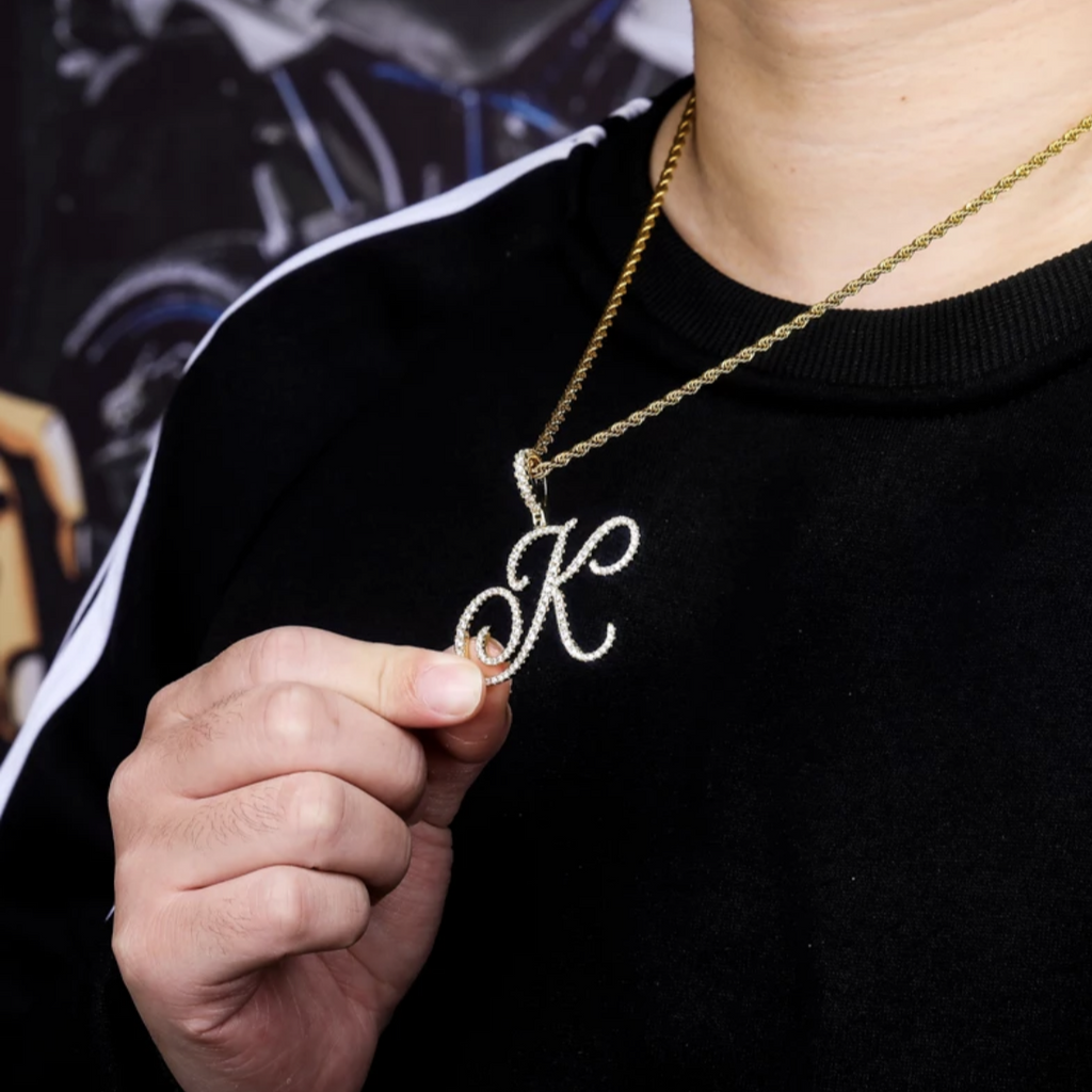 Swirly Cursive Single Letters Pendant