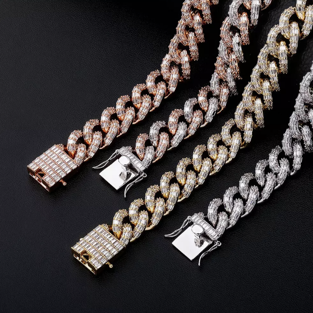 10mm Micro Pave Baguette Cuban Link