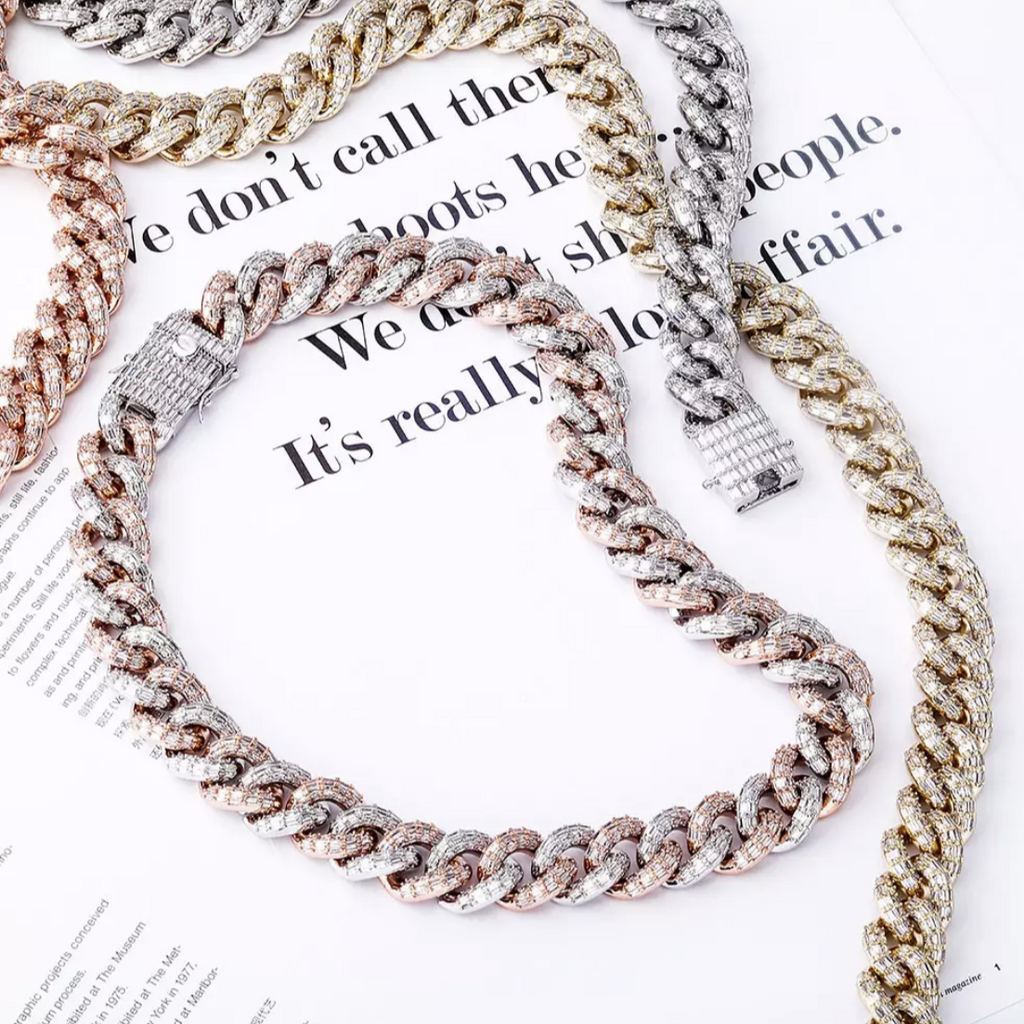 10mm Micro Pave Baguette Cuban Link