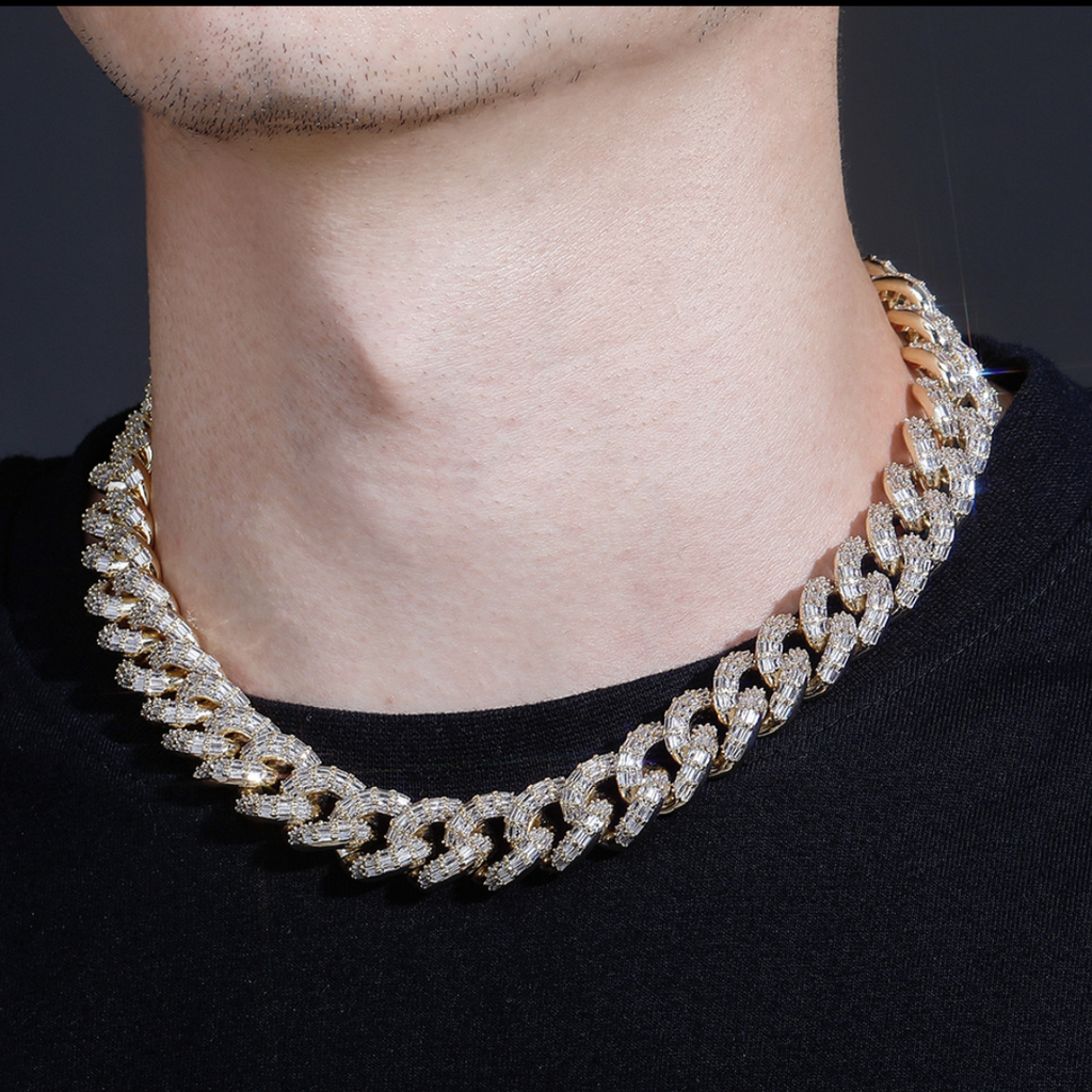 10mm Micro Pave Baguette Cuban Link