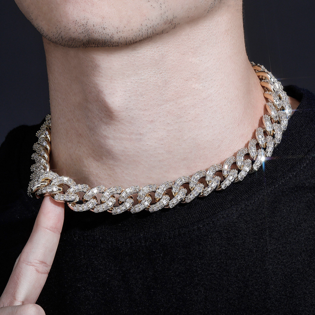 10mm Micro Pave Baguette Cuban Link