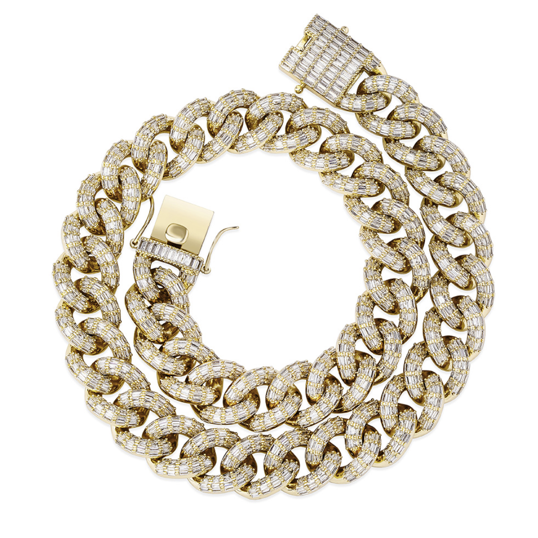 10mm Micro Pave Baguette Cuban Link