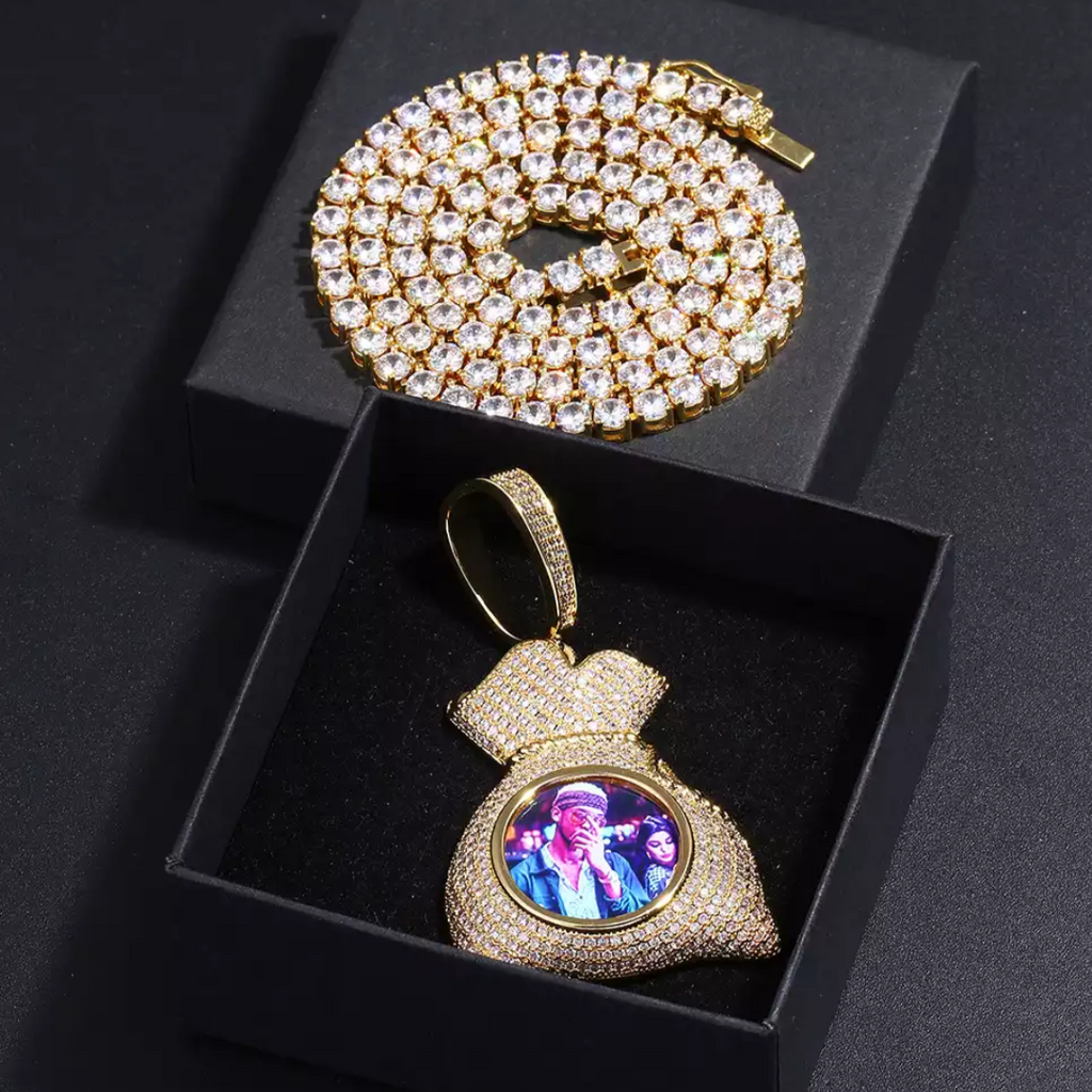 Money Bag Custom Photo Pendant
