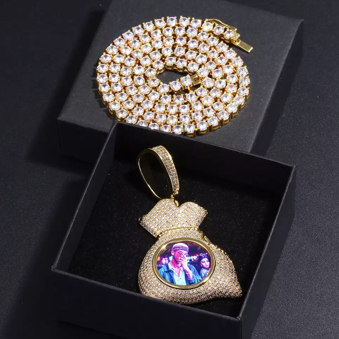 Money Bag Custom Photo Pendant