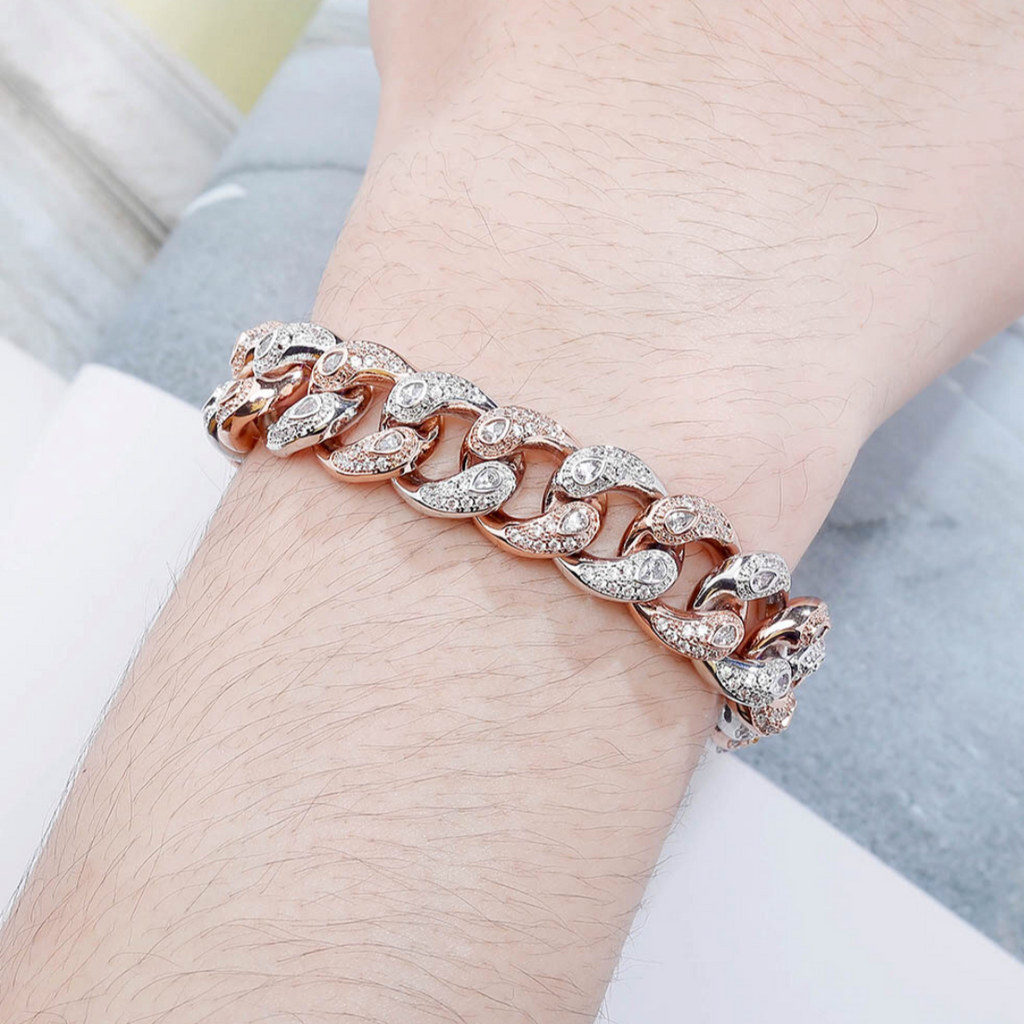 Tear Drop Cuban Link Bracelet